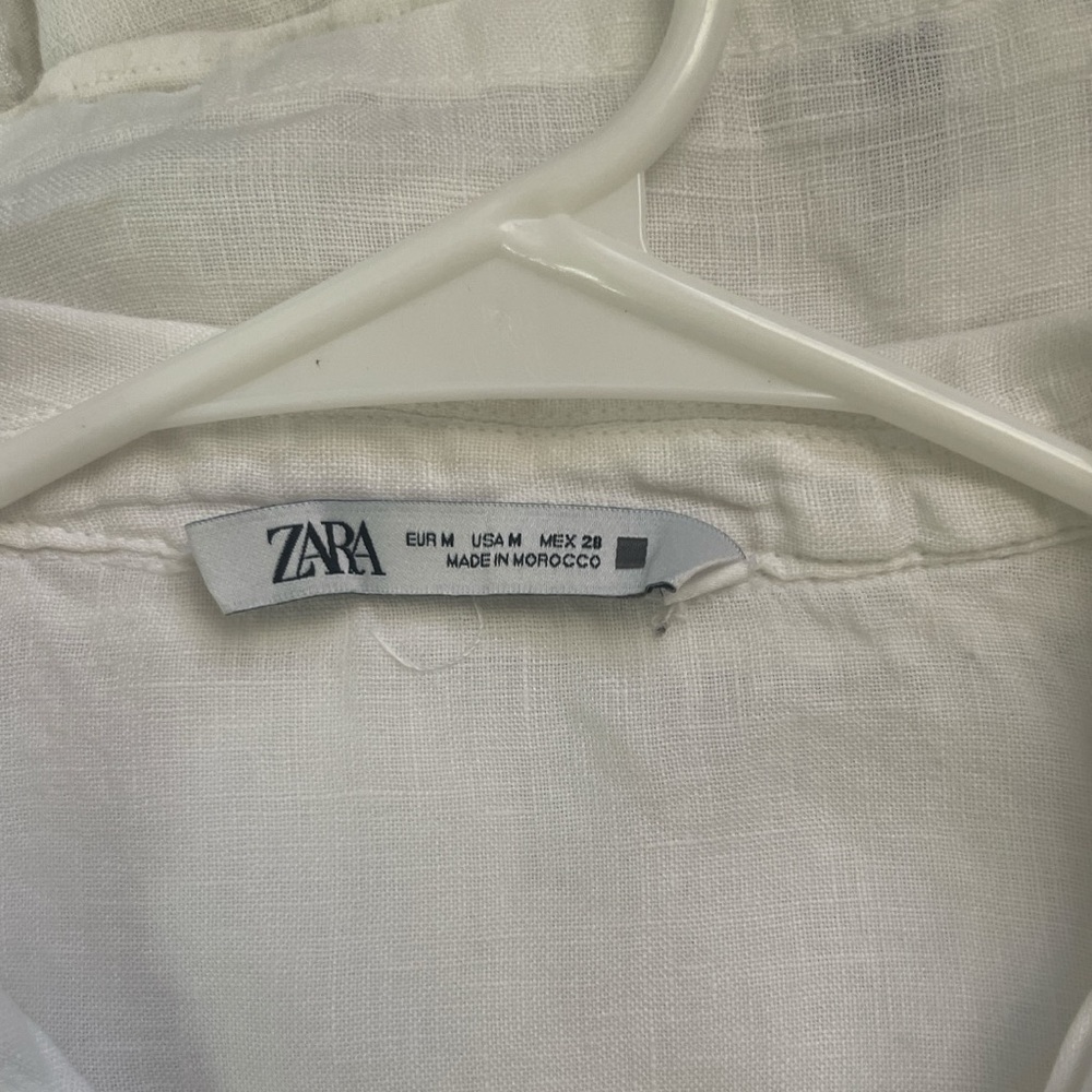 White Linen Button-Up Top - Picture 4 of 4